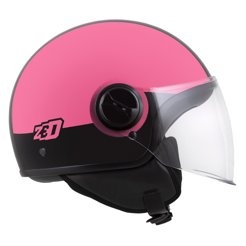 Casco jet ZED C35 rosa-nero