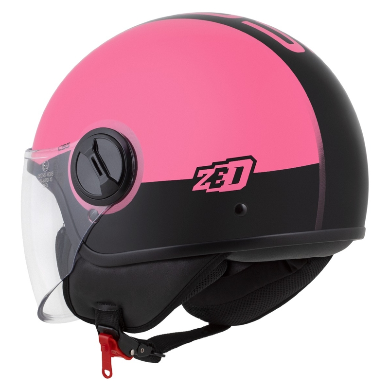 Casco jet ZED C35 rosa-nero