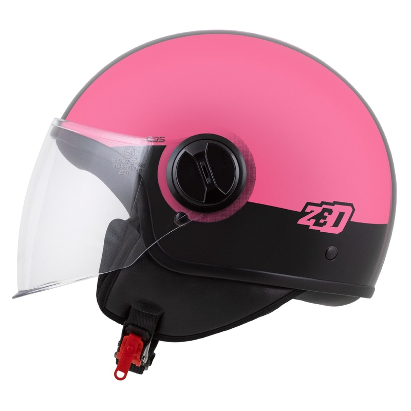 Casco jet ZED C35 rosa-nero