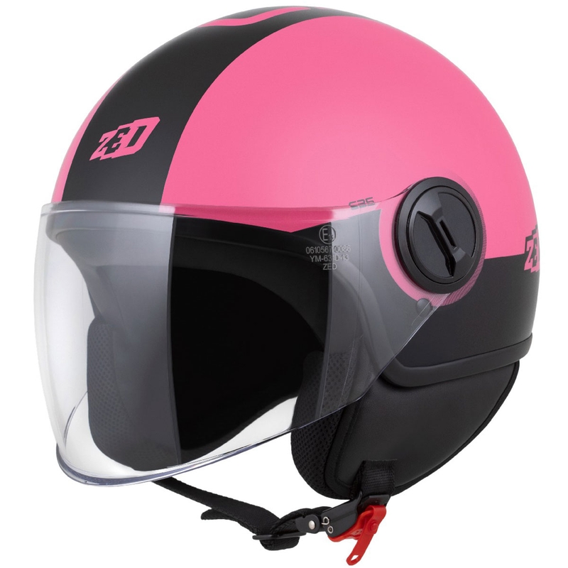 Casco jet ZED C35 rosa-nero