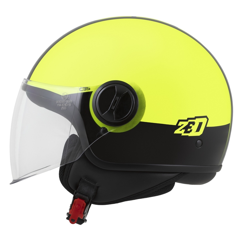 Casco jet ZED C35 giallo fluo-nero