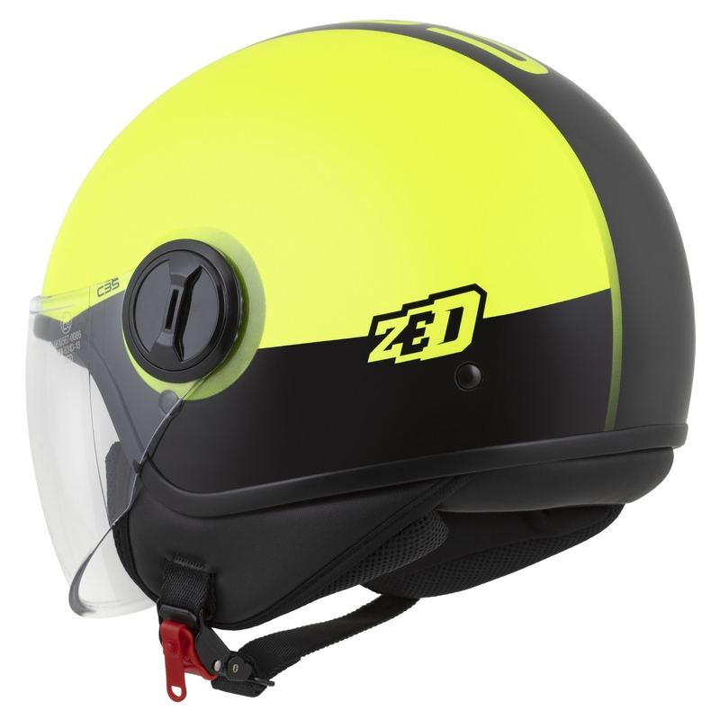 Casco jet ZED C35 giallo fluo-nero