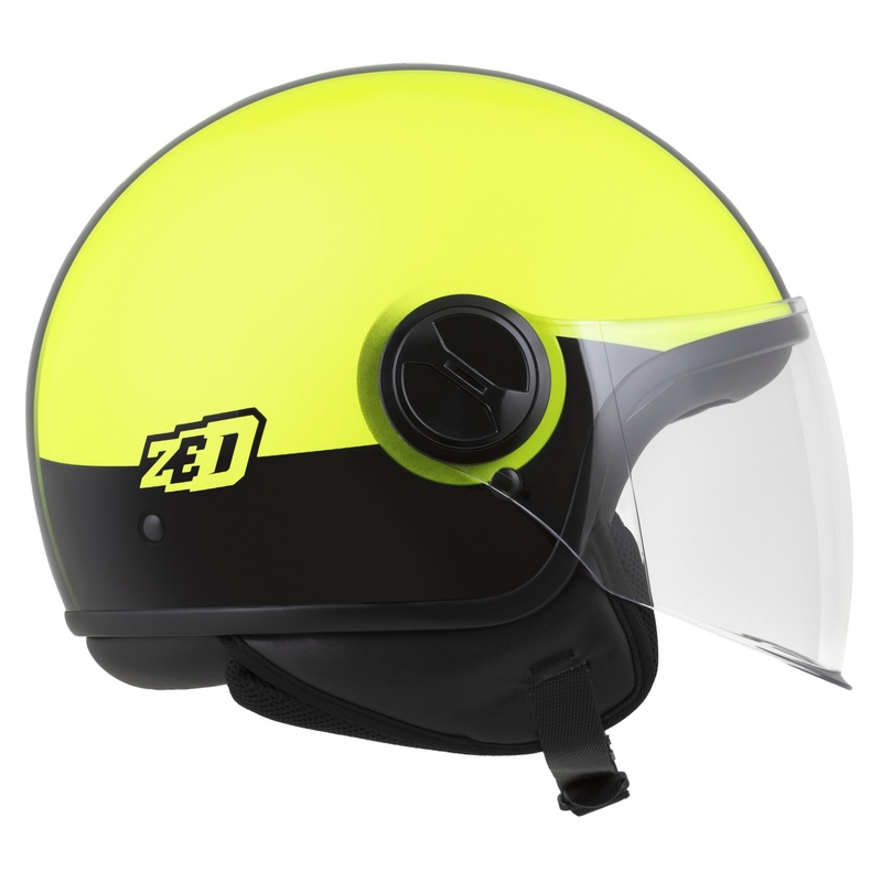 Casco jet ZED C35 giallo fluo-nero