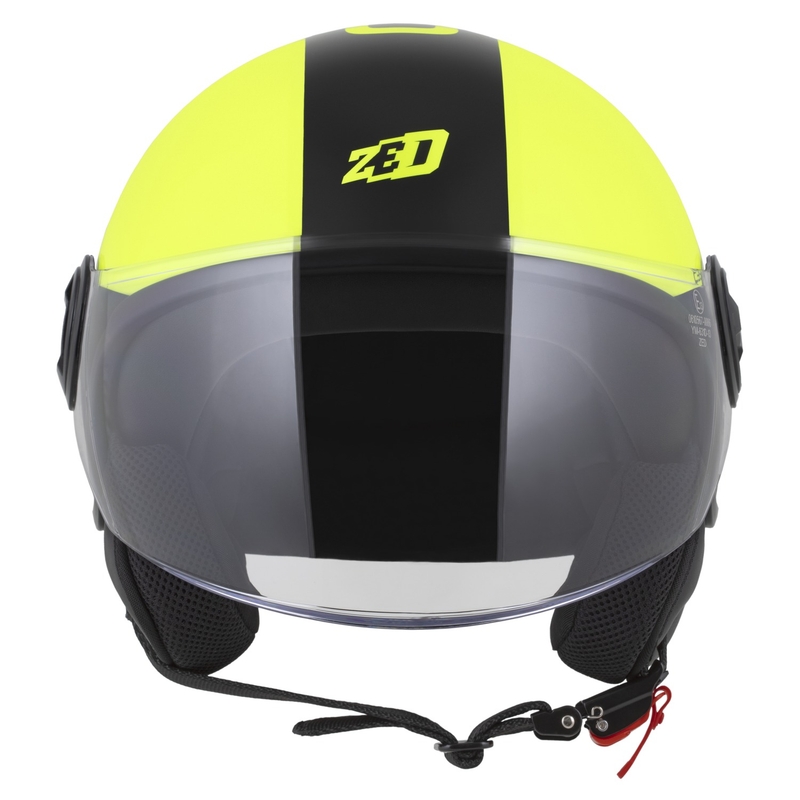 Casco jet ZED C35 giallo fluo-nero