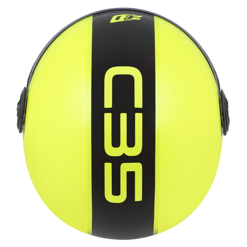 Casco jet ZED C35 giallo fluo-nero