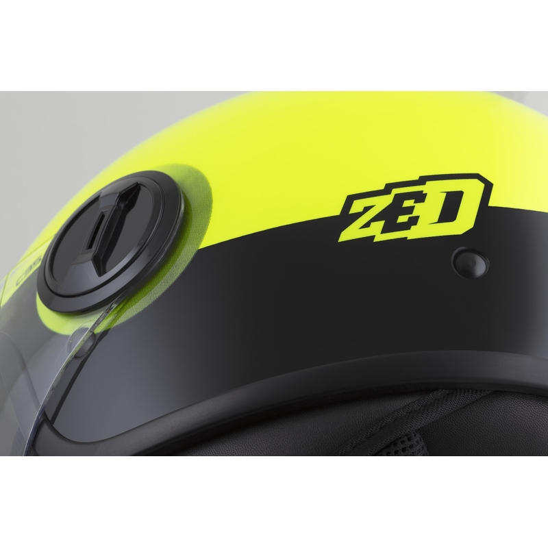 Casco jet ZED C35 giallo fluo-nero