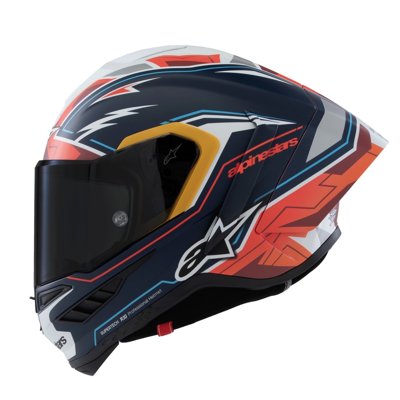 Casco integrale da moto Alpinestars Supertech R-10 Limited Edition Pedro Acosta Blu opaco-Rosso-Bianco