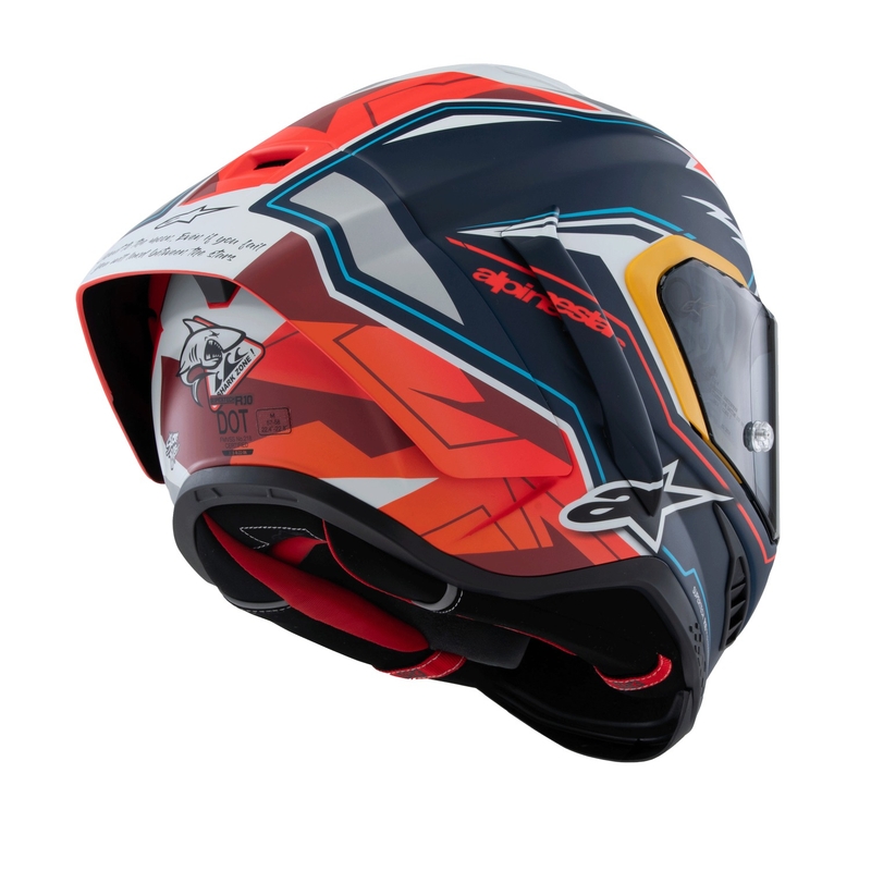 Casco integrale da moto Alpinestars Supertech R-10 Limited Edition Pedro Acosta Blu opaco-Rosso-Bianco