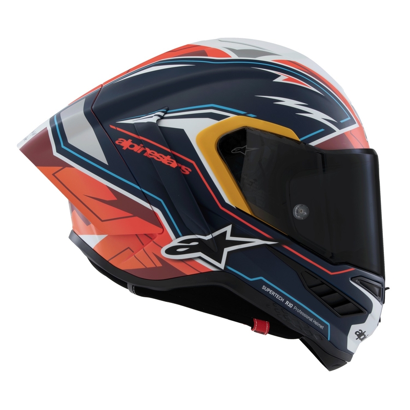 Casco integrale da moto Alpinestars Supertech R-10 Limited Edition Pedro Acosta Blu opaco-Rosso-Bianco