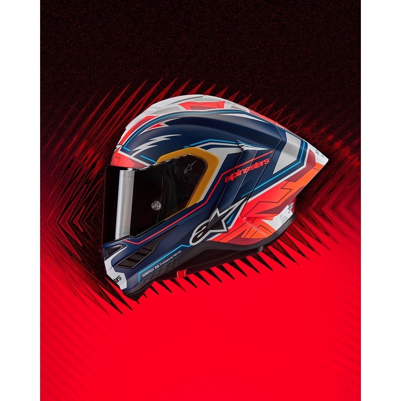 Casco integrale da moto Alpinestars Supertech R-10 Limited Edition Pedro Acosta Blu opaco-Rosso-Bianco