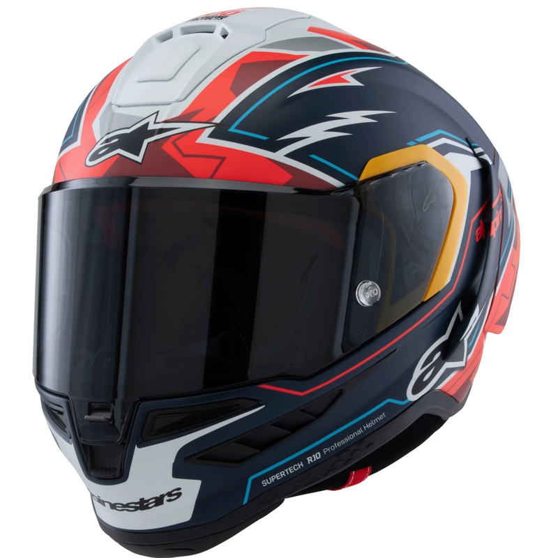 Casco integrale da moto Alpinestars Supertech R-10 Limited Edition Pedro Acosta Blu opaco-Rosso-Bianco