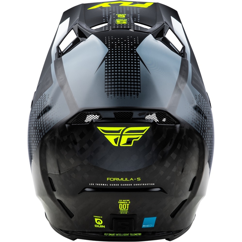 Casco da motocross FLY Racing Formula S Carbon Grigio-Giallo Fluo