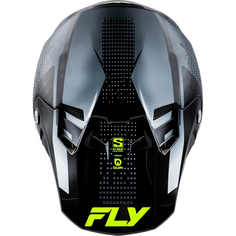 Casco da motocross FLY Racing Formula S Carbon Grigio-Giallo Fluo
