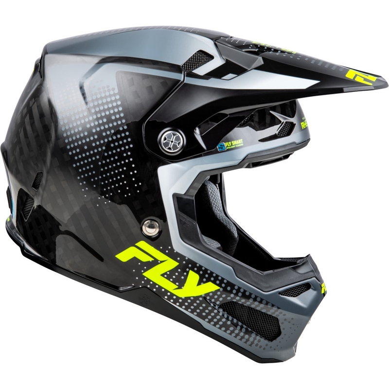 Casco da motocross FLY Racing Formula S Carbon Grigio-Giallo Fluo