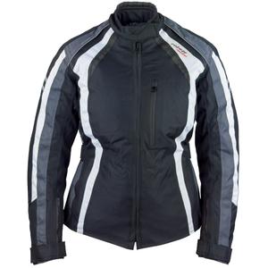 Giacca da motociclista donna Roleff Venedig nero-grigio-bianco
