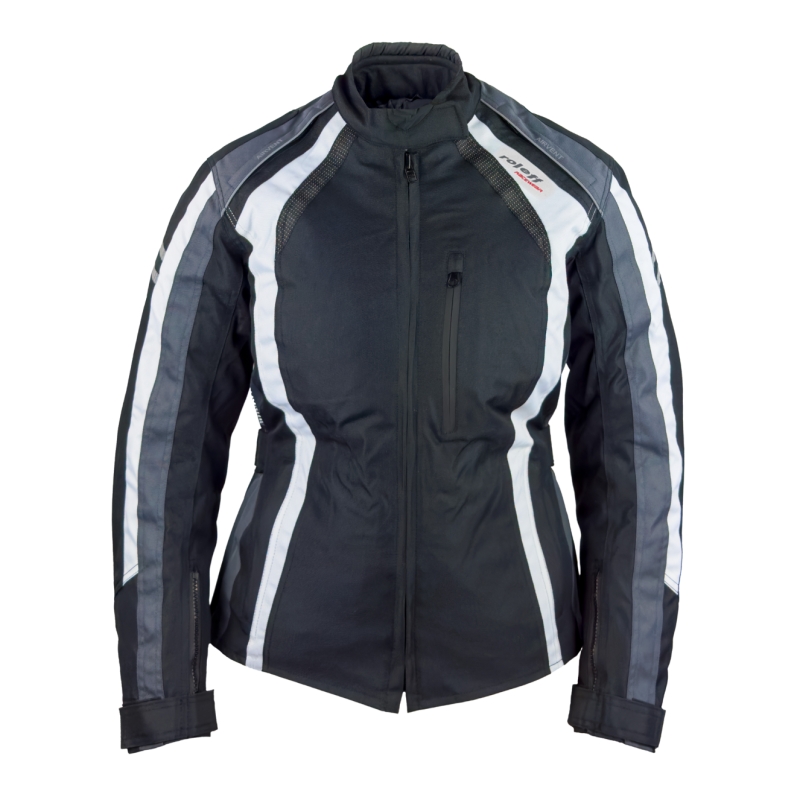 Giacca da motociclista donna Roleff Venedig nero-grigio-bianco