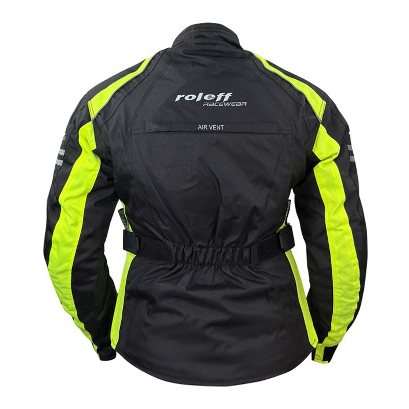 Giacca da moto donna Roleff Venedig nero-giallo fluo