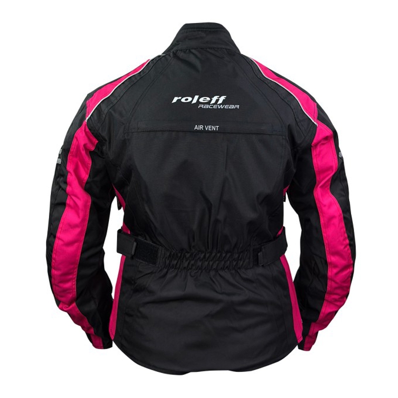 Giacca da motociclista da donna Roleff Venedig nero-rosa