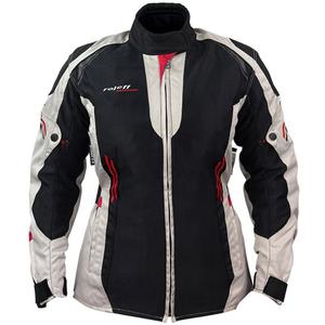Giacca da moto da donna Roleff Mesh nero-beige-rosso