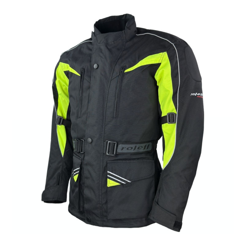 Giacca da moto Roleff Kodra nero-giallo fluo
