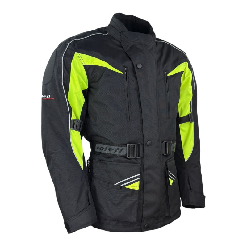Giacca da moto Roleff Kodra nero-giallo fluo
