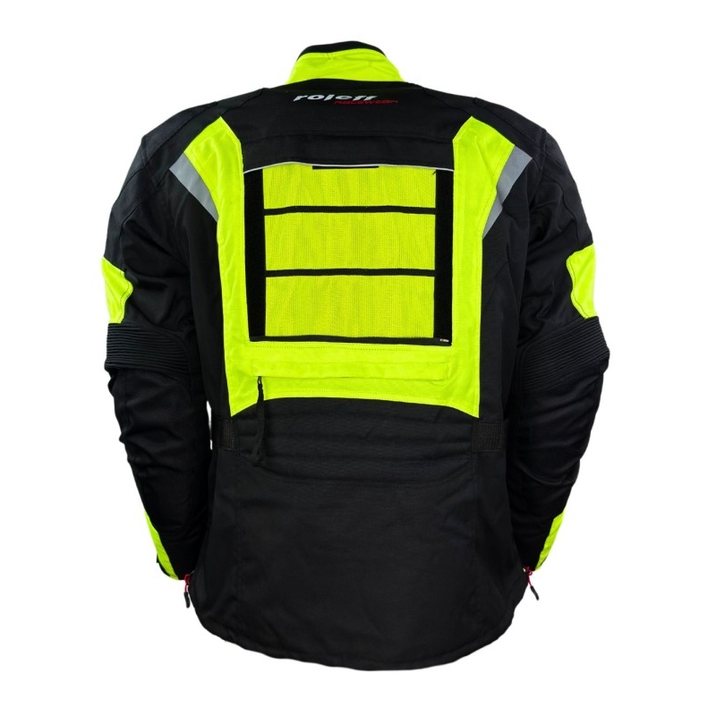 Giacca da moto Roleff Kodra Enduro nero-giallo fluo