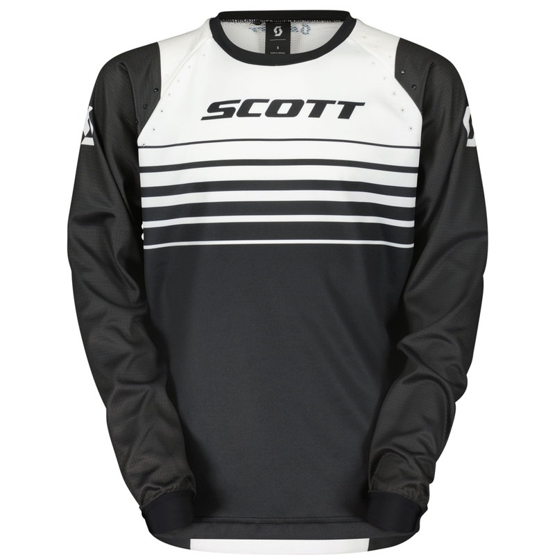 Maglia da motocross per bambini SCOTT EVO Swap nera-bianca