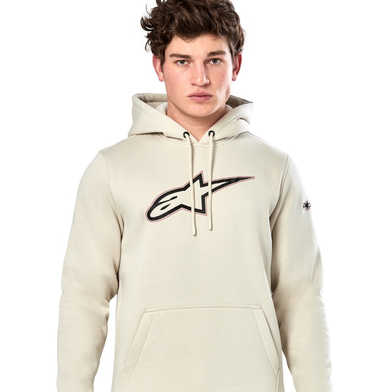 Felpa con cappuccio Alpinestars Insignia bianco sporco