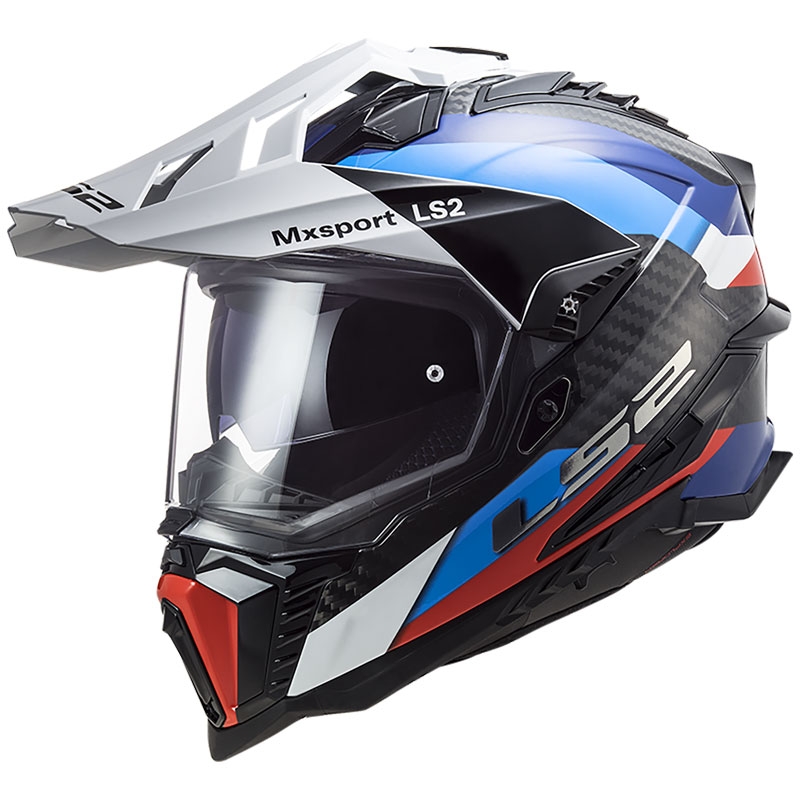 Casco moto enduro LS2 MX701 C Explorer Frontier nero-blu