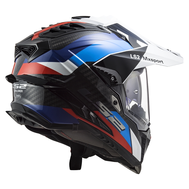 Casco moto enduro LS2 MX701 C Explorer Frontier nero-blu