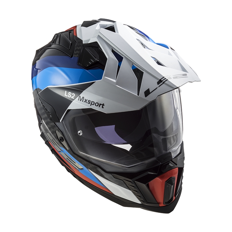 Casco moto enduro LS2 MX701 C Explorer Frontier nero-blu