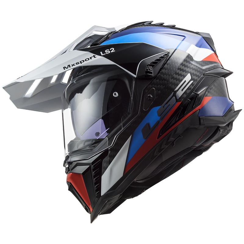 Casco moto enduro LS2 MX701 C Explorer Frontier nero-blu