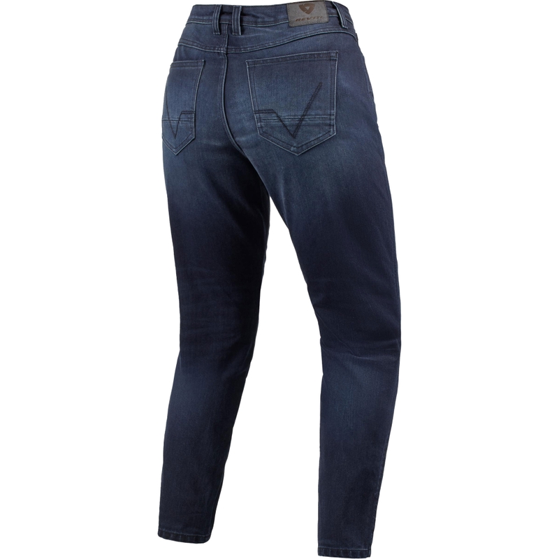 Jeans da moto Revit Harper Tapered da donna blu scuro lavato