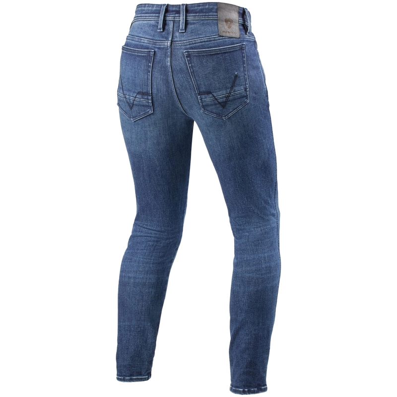 Jeans da moto Revit Piston 3 Skinny Short blu lavato