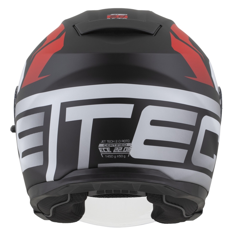 Casco da moto aperto Cassida Jet Tech 2.0 RoTo Nero opaco-Rosso-Bianco