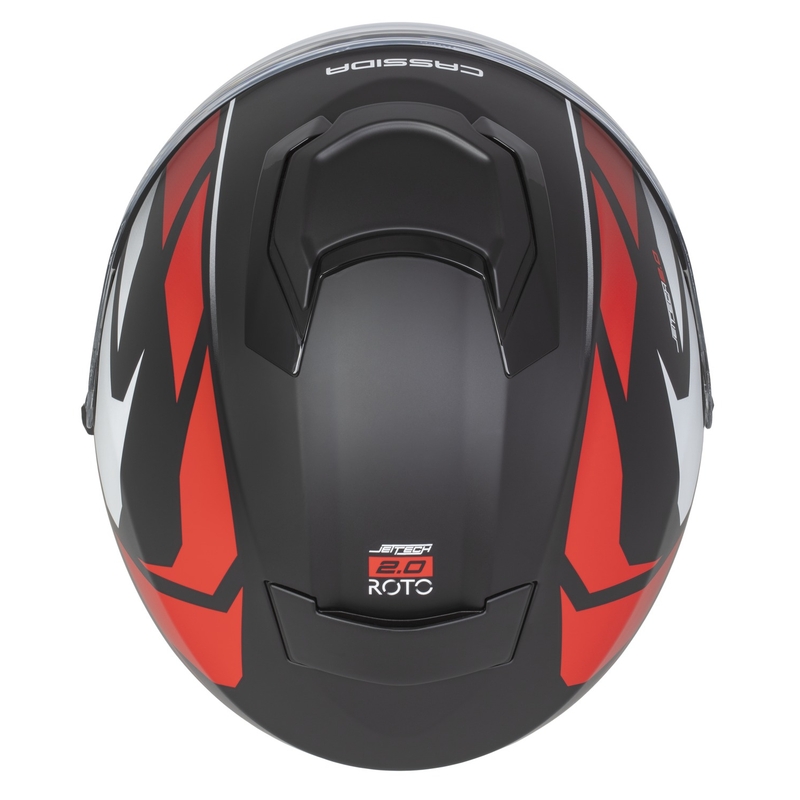 Casco da moto aperto Cassida Jet Tech 2.0 RoTo Nero opaco-Rosso-Bianco