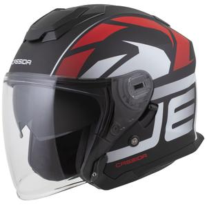 Casco da moto aperto Cassida Jet Tech 2.0 RoTo Nero opaco-Rosso-Bianco