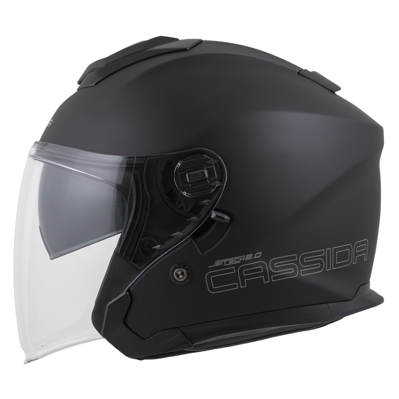 Casco da moto jet Cassida Jet Tech 2.0 Solid Open Face Nero opaco-grigio