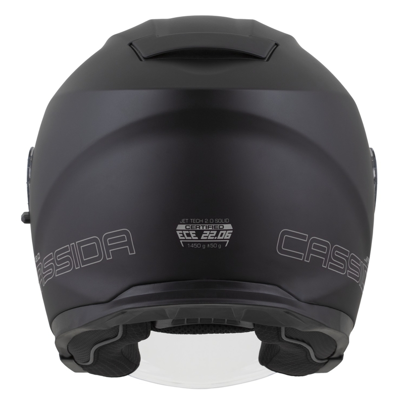 Casco da moto jet Cassida Jet Tech 2.0 Solid Open Face Nero opaco-grigio