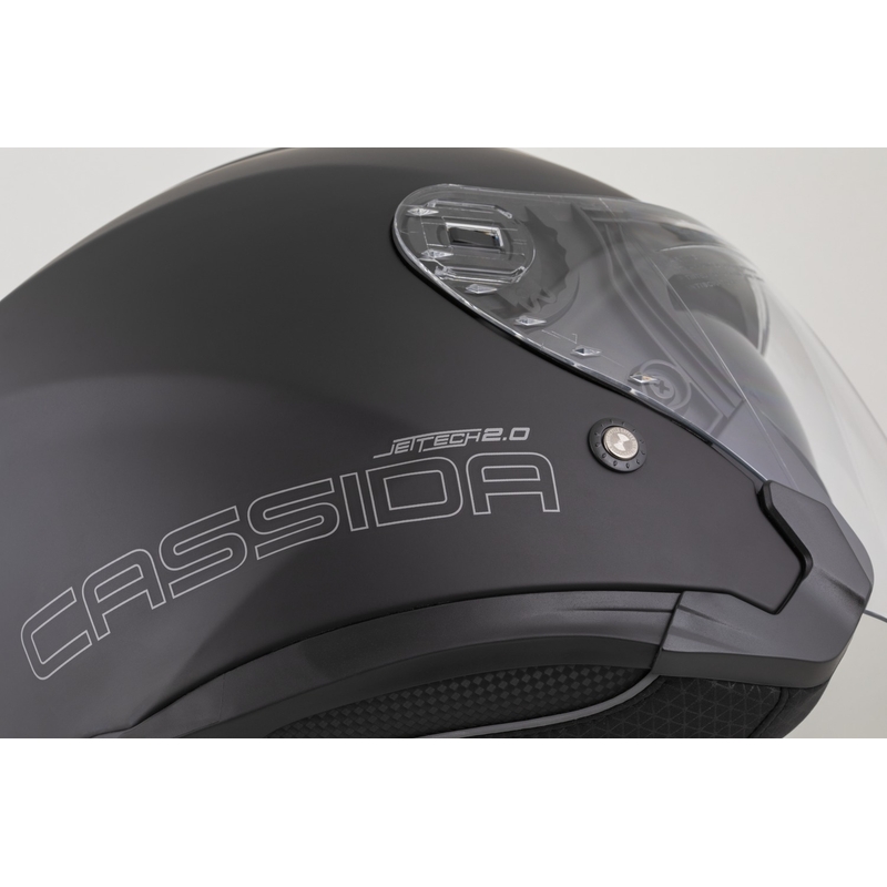 Casco da moto jet Cassida Jet Tech 2.0 Solid Open Face Nero opaco-grigio