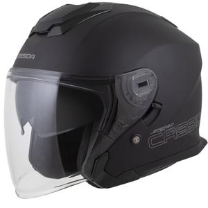 Casco da moto jet Cassida Jet Tech 2.0 Solid Open Face Nero opaco-grigio