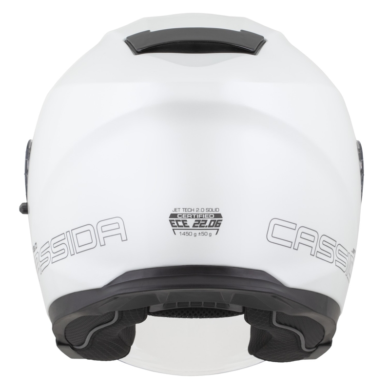Casco da moto jet Cassida Jet Tech 2.0 Solid Open Face Bianco-Nero-Grigio