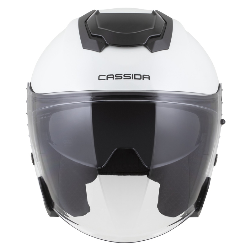 Casco da moto jet Cassida Jet Tech 2.0 Solid Open Face Bianco-Nero-Grigio