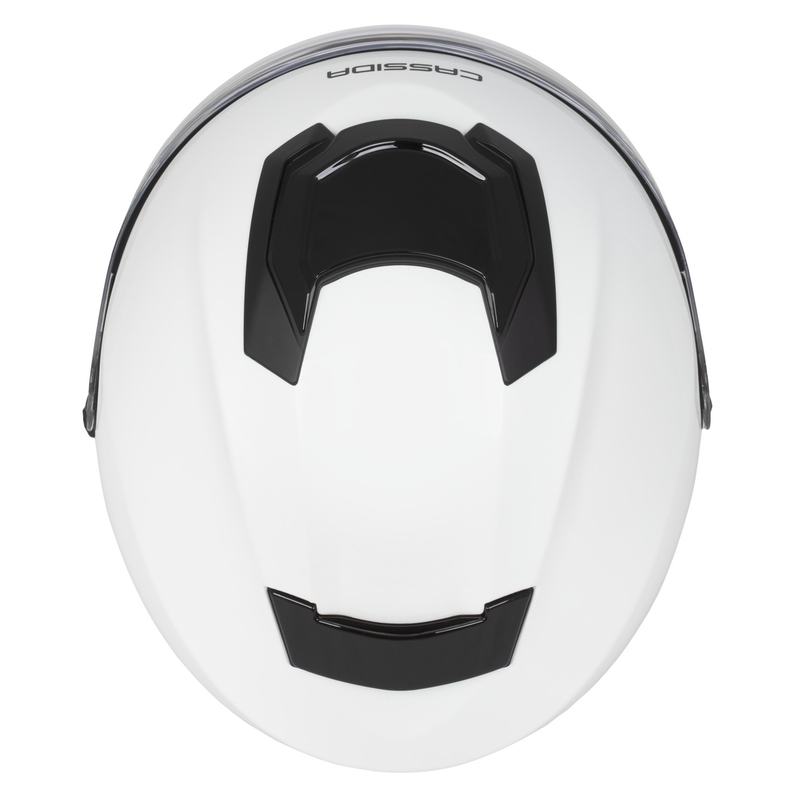 Casco da moto jet Cassida Jet Tech 2.0 Solid Open Face Bianco-Nero-Grigio
