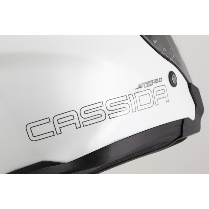 Casco da moto jet Cassida Jet Tech 2.0 Solid Open Face Bianco-Nero-Grigio