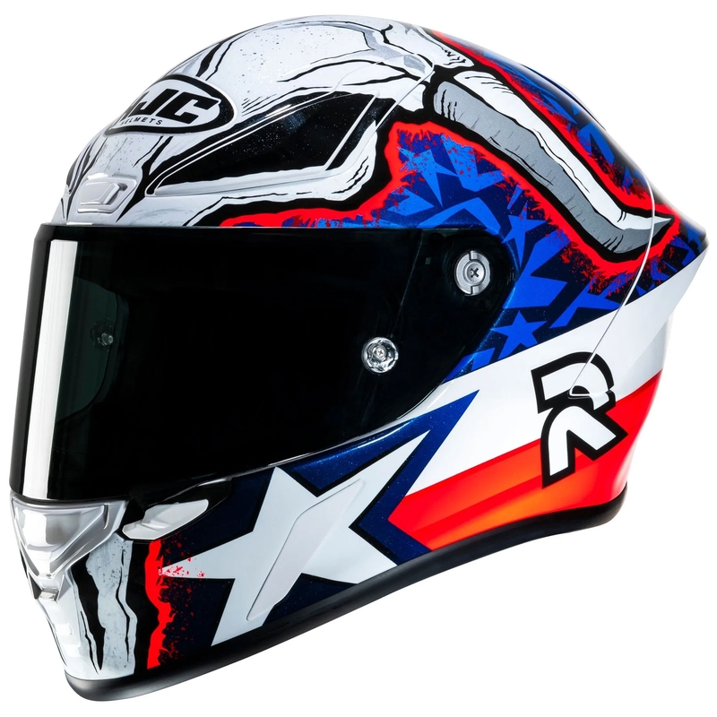 Casco integrale da moto HJC RPHA 1 Garrett Gerloff Replica MC21 bianco-blu-rosso