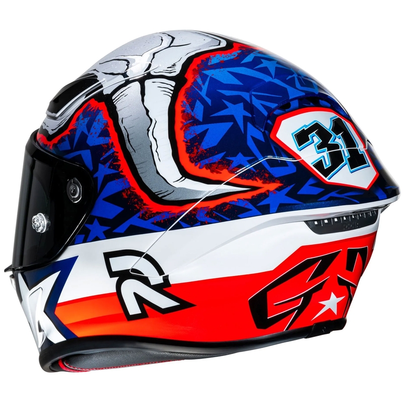 Casco integrale da moto HJC RPHA 1 Garrett Gerloff Replica MC21 bianco-blu-rosso