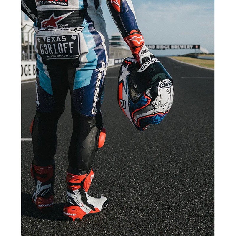 Casco integrale da moto HJC RPHA 1 Garrett Gerloff Replica MC21 bianco-blu-rosso