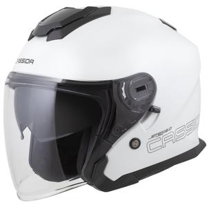 Casco da moto jet Cassida Jet Tech 2.0 Solid Open Face Bianco-Nero-Grigio