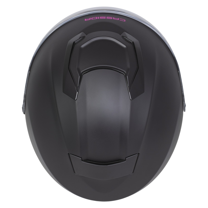 Casco da moto jet Cassida Jet Tech 2.0 Solid Open Face Nero opaco-Rosa